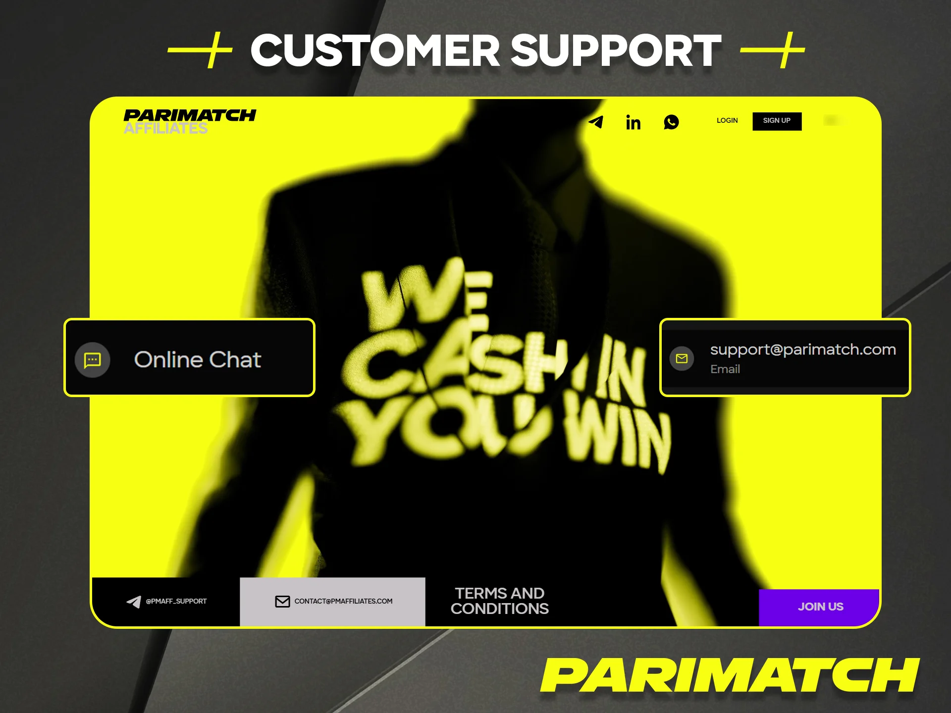 Contact the helpful Parimatch customer support team available in Tanzania now.
