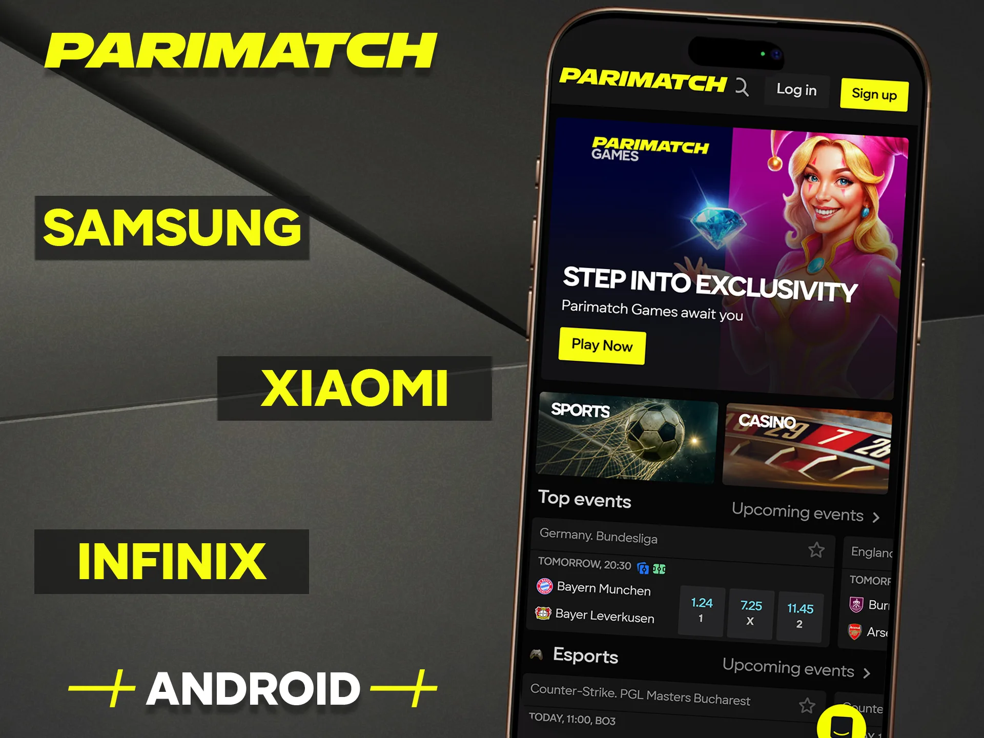 Download the dedicated Parimatch mobile application for your Android device.