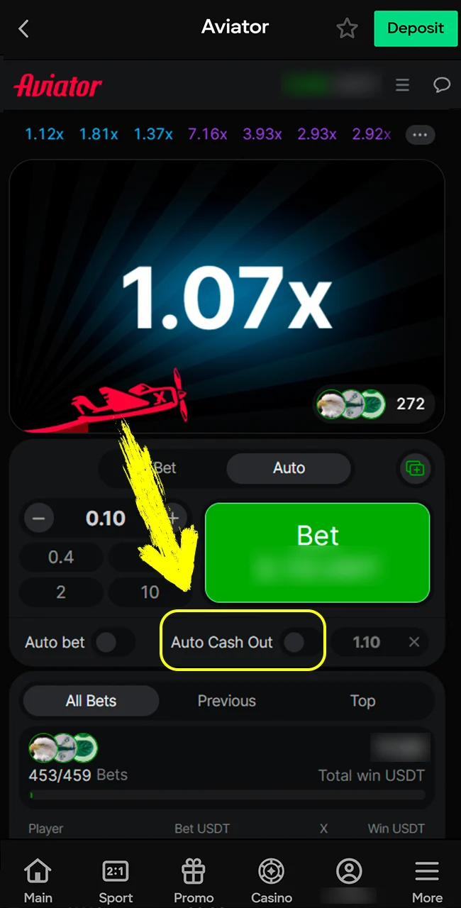 Cash Out in Time to secure your winnings before the plane flies away on Parimatch.