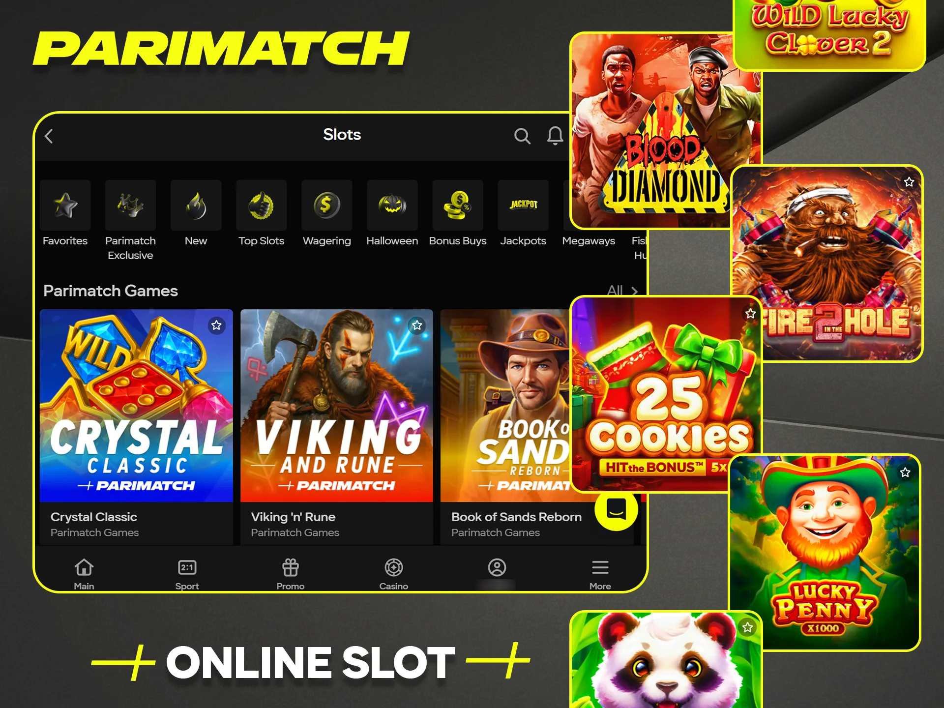 Explore a huge selection of online slot games available at Parimatch Tanzania.