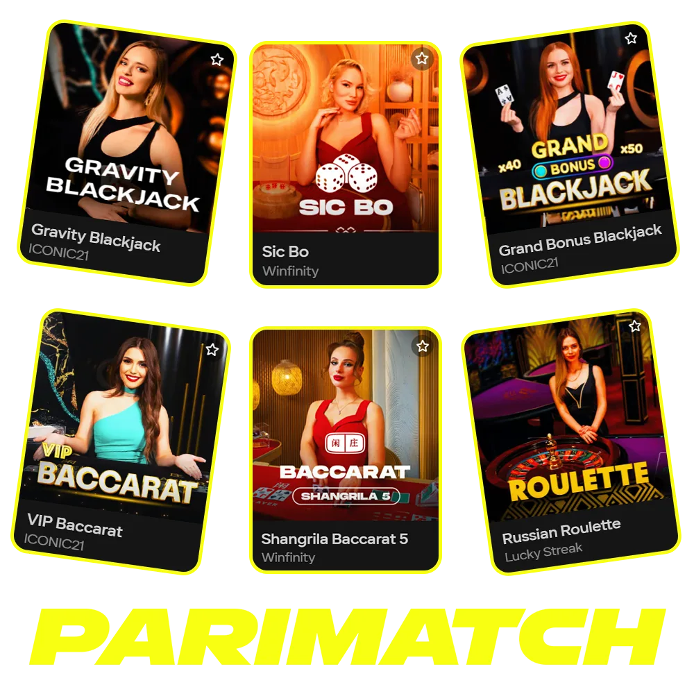 Play Live Casino games with real dealers at Parimatch Tanzania now.