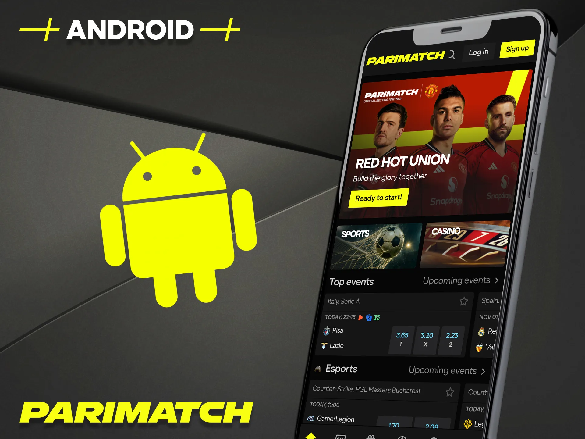 Download the dedicated Parimatch mobile app for your Android device now.
