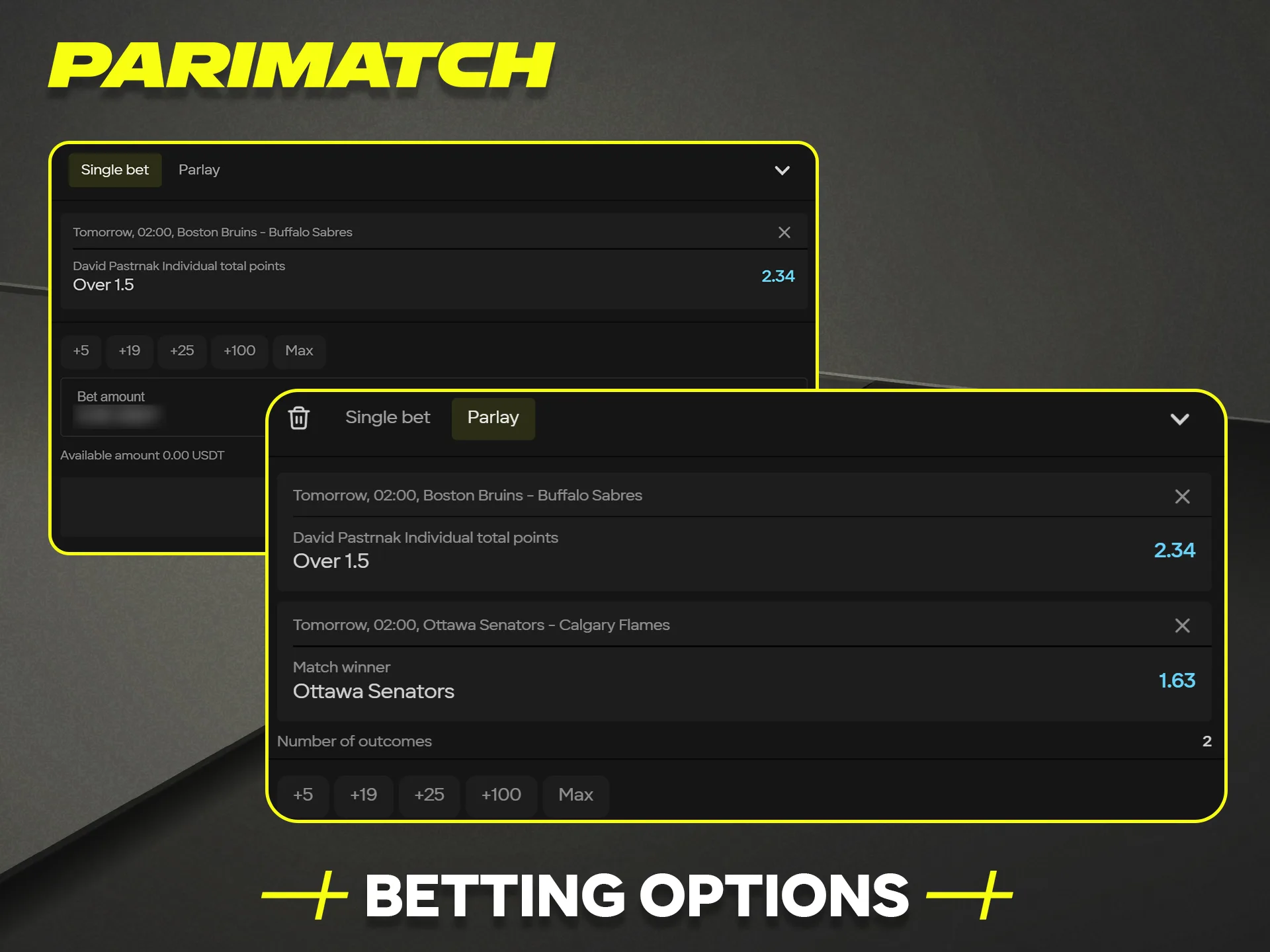 Explore various betting options and markets offered by the official Parimatch bookmaker.