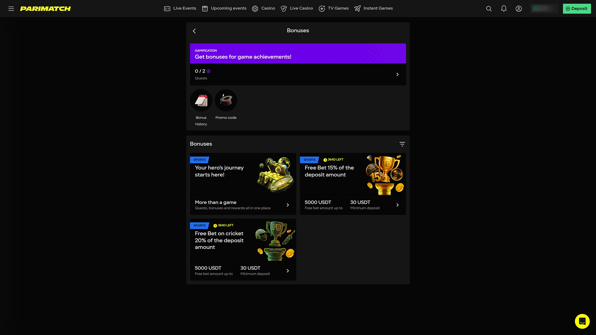 Explore all current welcome offers and promotions available at Parimatch.
