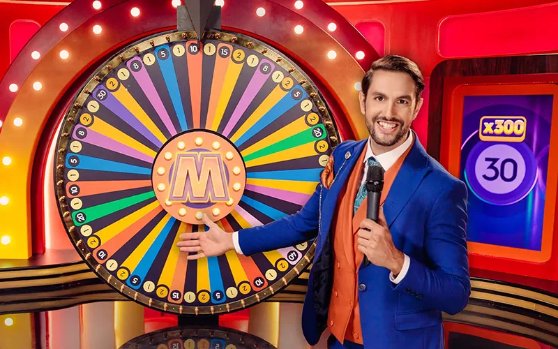 Spin the massive Mega Wheel live game show available at Parimatch Casino.