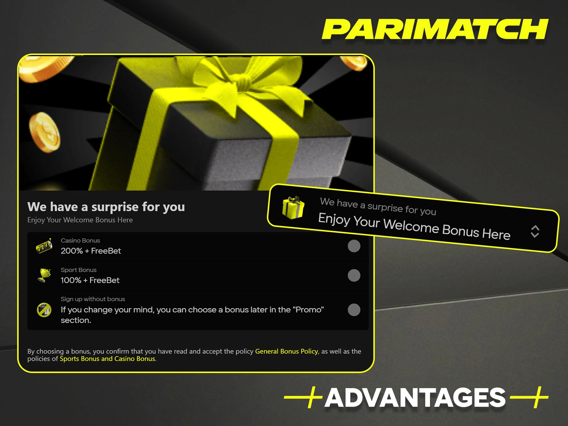 Discover the great advantages of having a registered Parimatch betting account now.