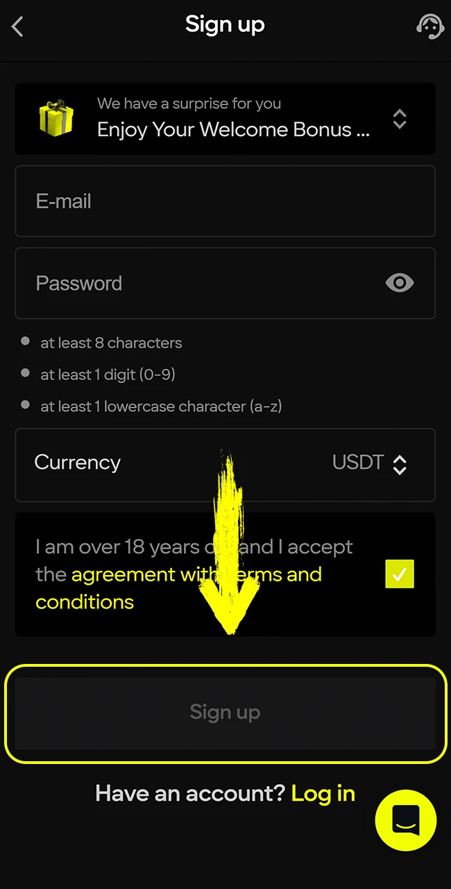 Successfully complete your account registration on the official Parimatch application easily.