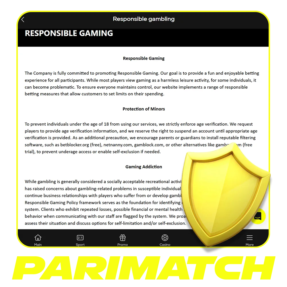 Find tools and resources to support Responsible Gambling on the official Parimatch site in Tanzania.