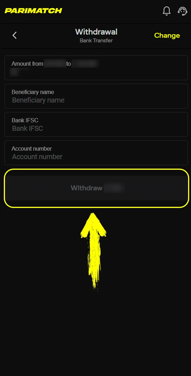 Confirm the request and wait for your winnings to be processed by Parimatch.