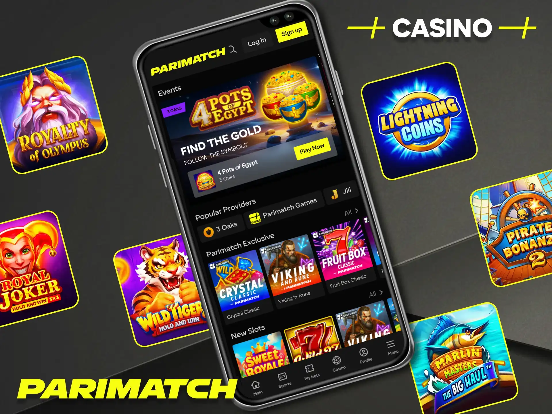 Find your favorite casino games in the Parimatch India online casino app.