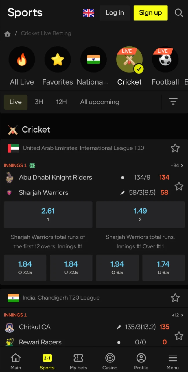 Go to the Parimatch India online casino application.