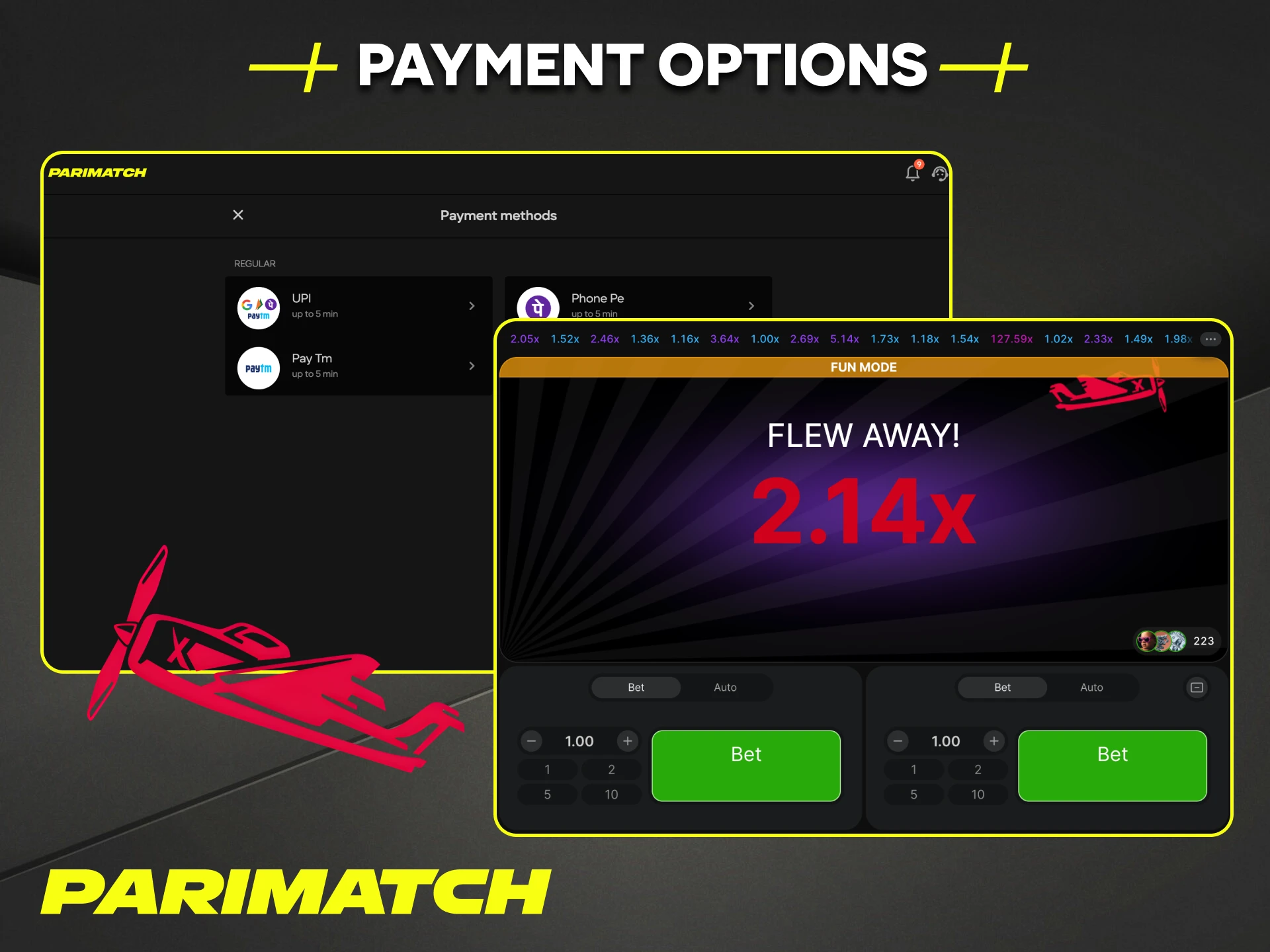 Check out the deposit options available at Parimatch India online casino.