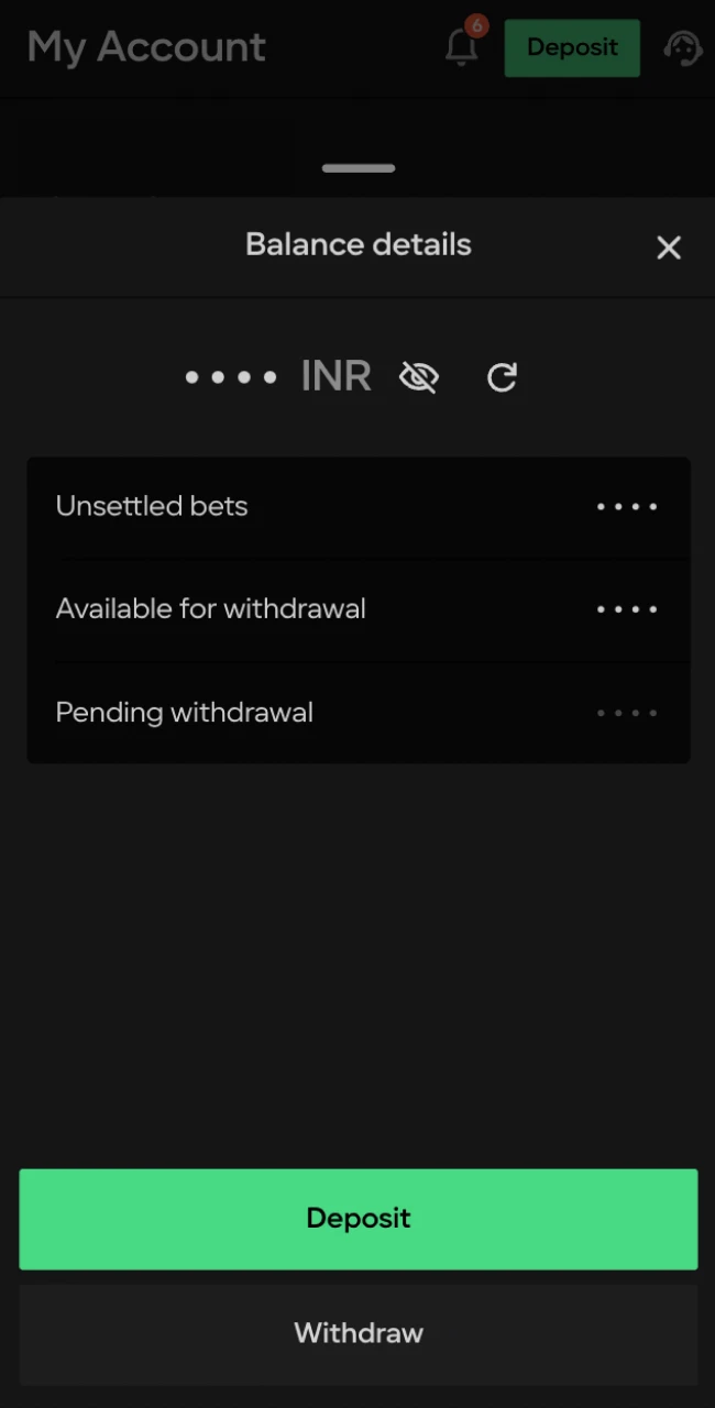 Fill in your deposit details and confirm the transaction at Parimatch India.