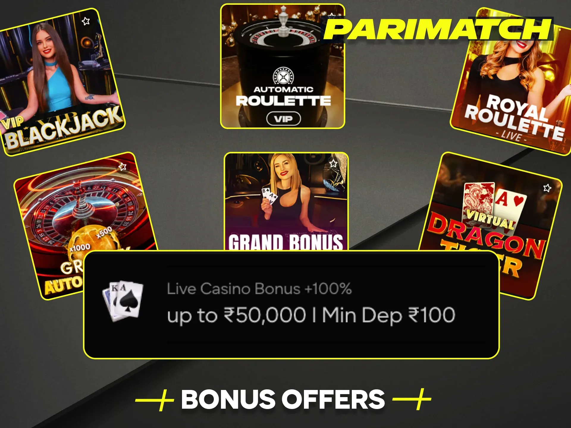 Use the bonus to increase your winnings at Parimatch India online casino.