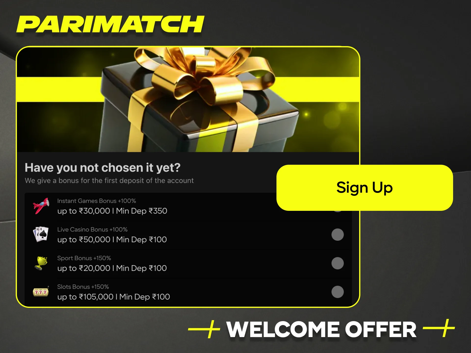 Claim your welcome bonus at Parimatch India online casino.