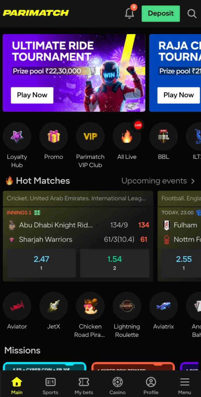 The verification process may take some time at Parimatch India online casino.